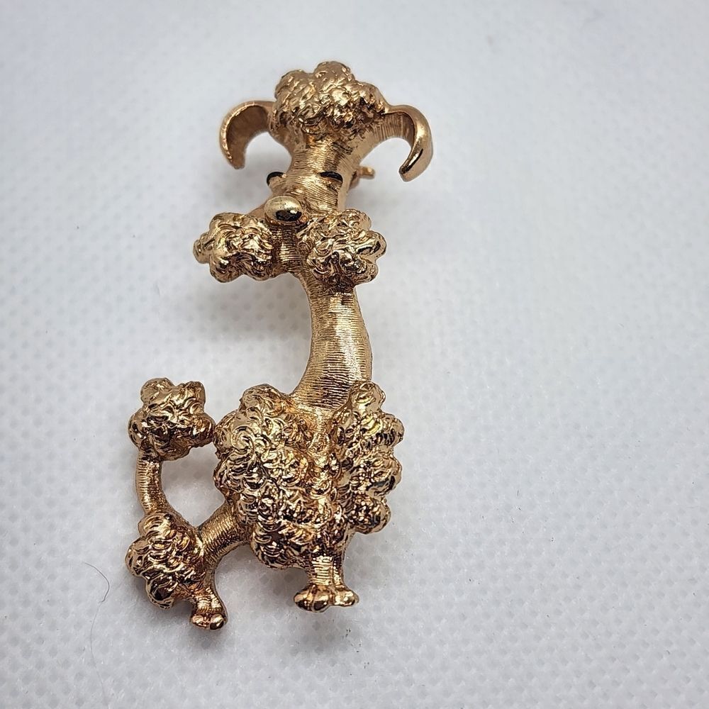 Vintage Avon Gold French Poodle Brooch